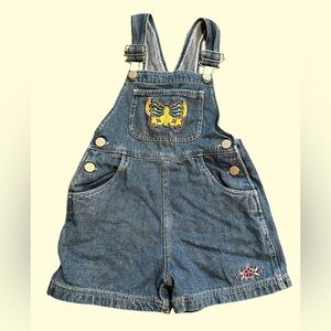 VINTAGE 90S Y2K EMBROIDERED BUTTERFLY OVERALLS